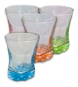 SET DE 4 TEQUILEROS CON FONDO DE COLOR