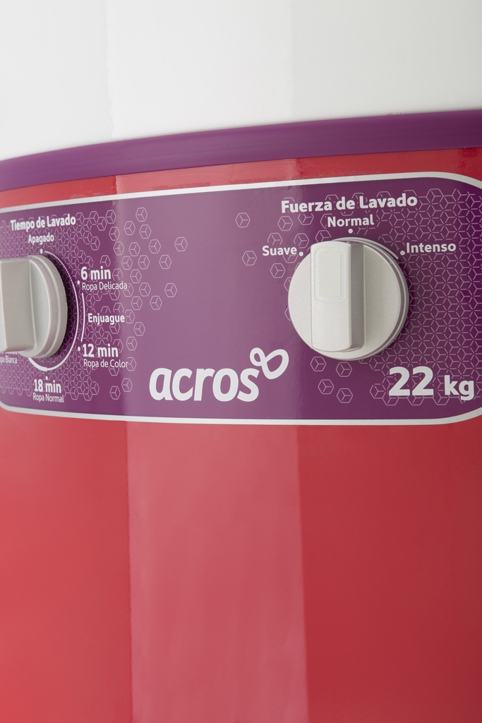 LAVADORA MOD. ALF-2253EC 22KG ROJA CORAL 2 PERILLAS (3 AÑOS DE GARANTIA