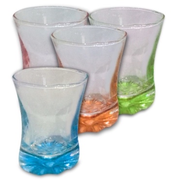 SET DE 4 TEQUILEROS CON FONDO DE COLOR